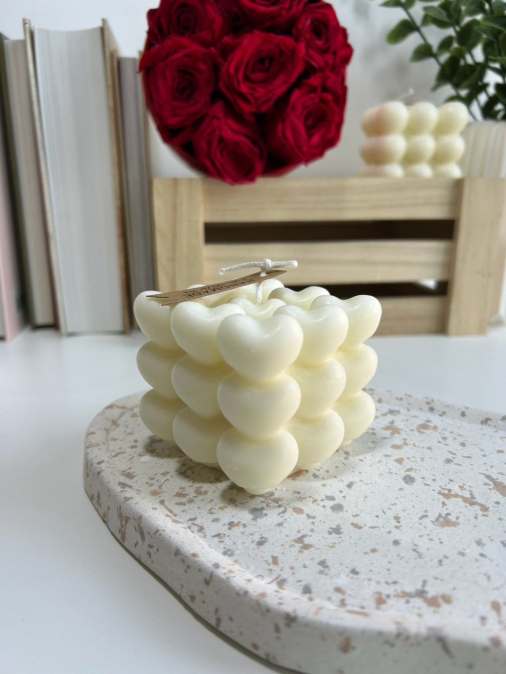 Vela bubble corazón