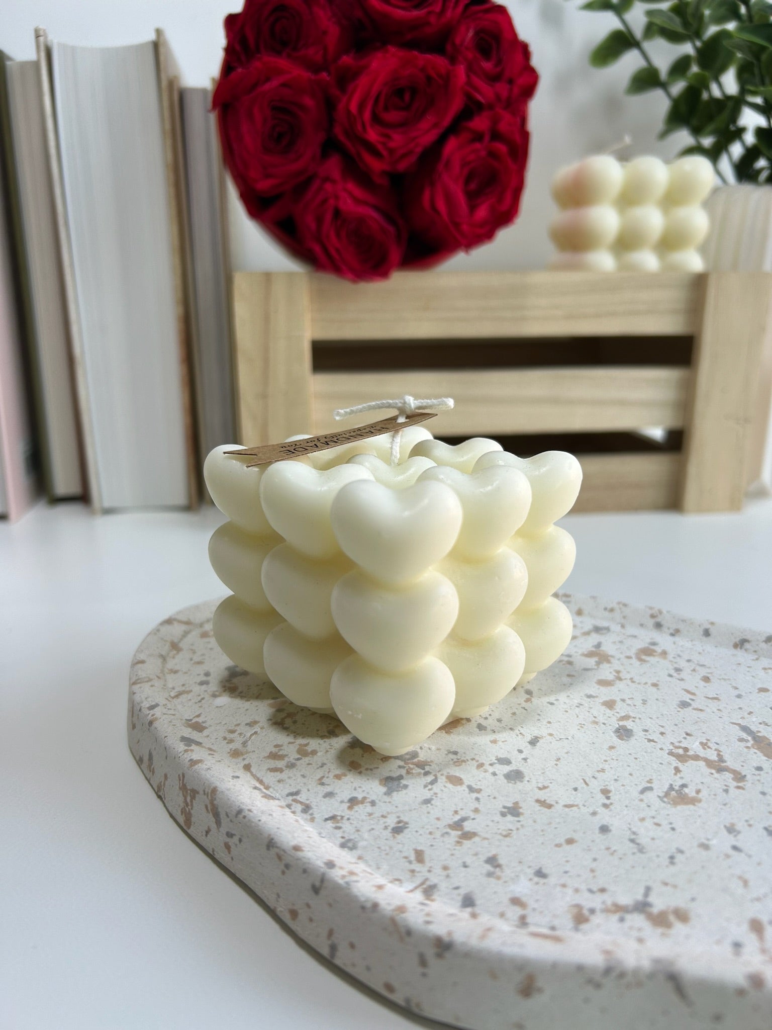 Vela bubble corazón